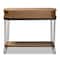 Baxton Studio Kellyn Vintage Oak Brown Finished Wood and Black Finished Metal 3-Drawer Console Table 177-11199-Zoro - alternate 3